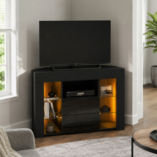 Corner unit black 100cm rgb - tv,