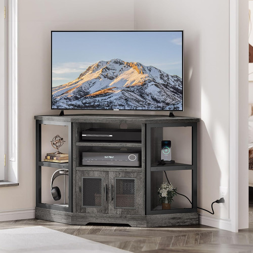 Farmhouse stand with - tv, power