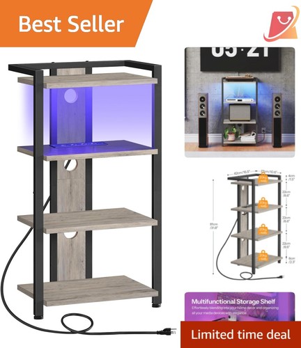 Tier media stand wooden - 4-tier,